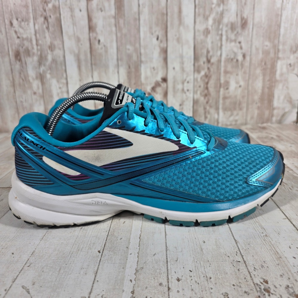 Brooks Launch 4 Womens Running Shoes Teal Blue Metallic 1202341B477 Size 11